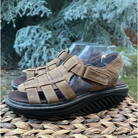 Skechers Shape-Ups 12295 Fisherman Brown Leather Rocker Toning Sandals US size 9 - Picture 9 of 9